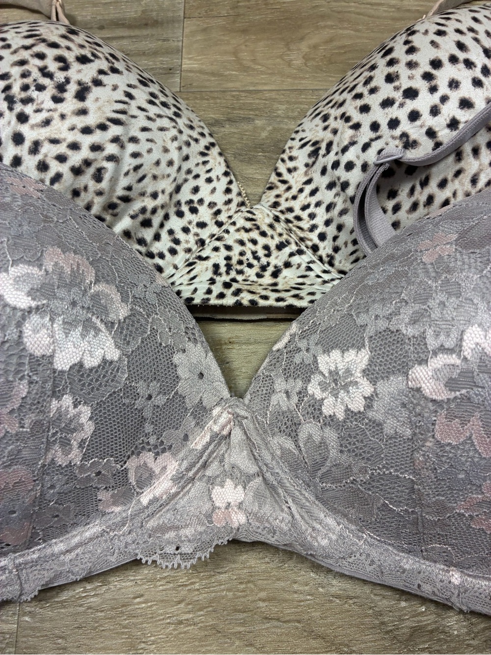 Victoria Secret 2 Wirefree Nursing Bras Lace Leopard Print - Picture 5 of 11